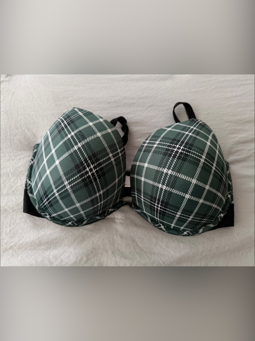 VS pink Green Plaid Bombshell Bra